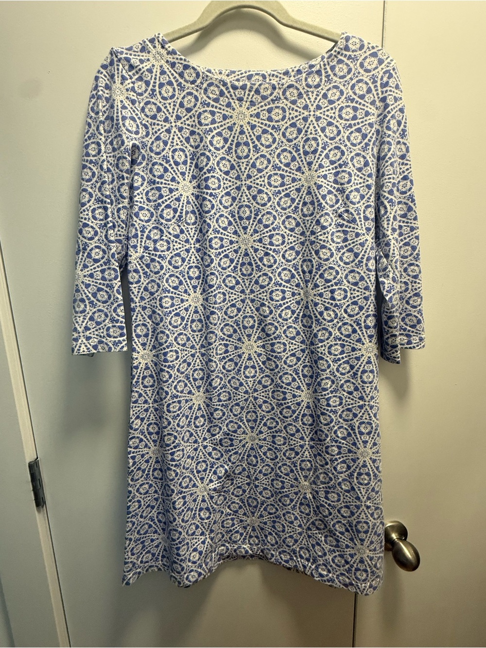 MAHI GOLD Blue and White Bimini Shift Dress